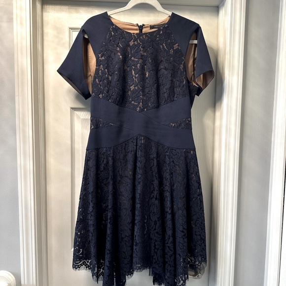 BCBGMaxAzria Dresses & Skirts - BCBGMaxAzria Navy Lace‎ Detail Dress